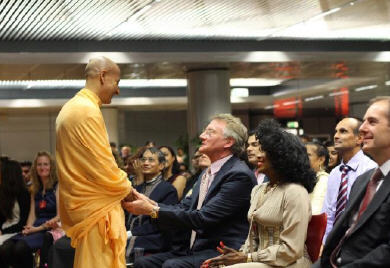 Radhanath Swami at HSBC Head Quarter
